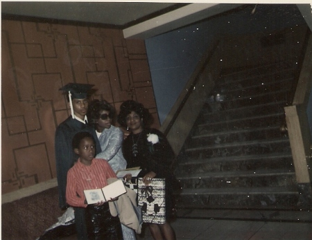 Graduation 1973, me, Joy, my mother & nephew