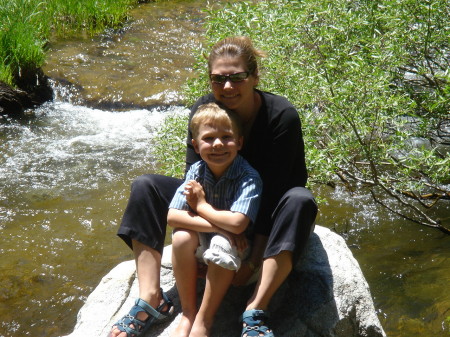 Karen with oldest son, Austin, in Bridgeport, California.