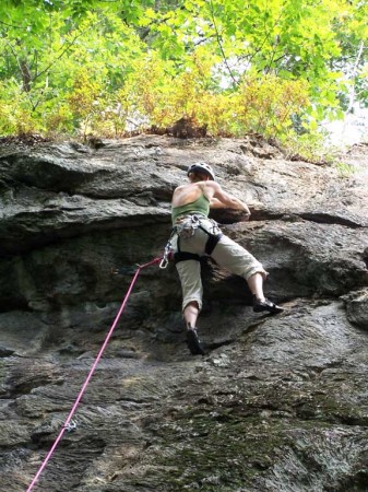 Me climbing in Rumney, NH