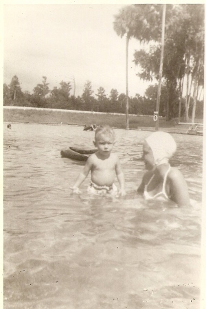 at the swimming pool