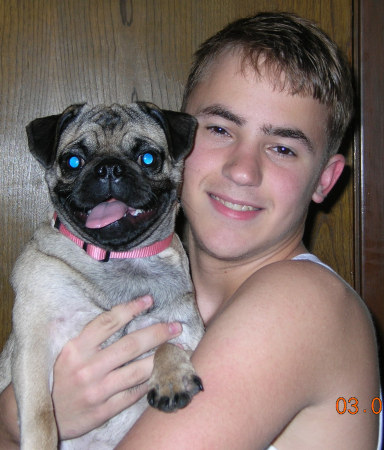 My son Jesse and my "granddog" Lily!