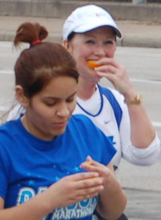 Best friend, Mary, w/hat, 1/14/07-26 mi Houston, TX Marathon