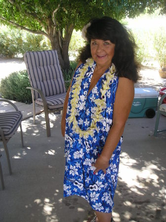 ARDATH READY TO HULA DANCE AT LUAU, SEPT, 2006.