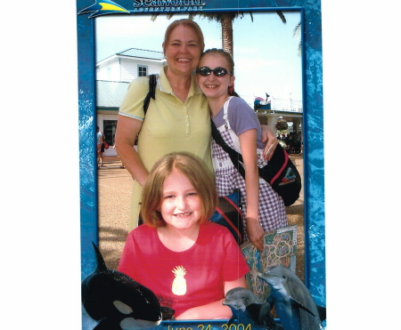 My girls and me at Sea World in Orlando, FL