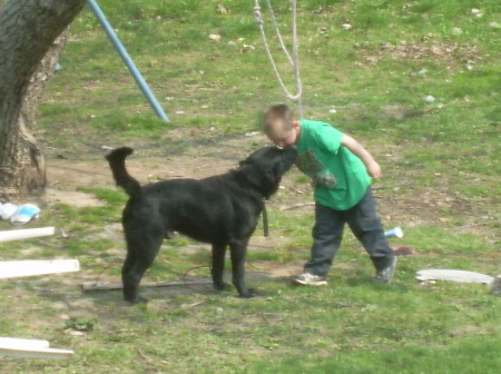 Sebastian and his dog