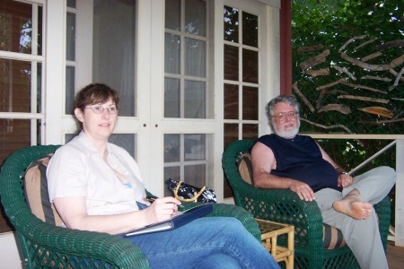 Mike and Becky on cottage porch