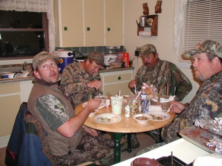 Dinner table at the hunting camp