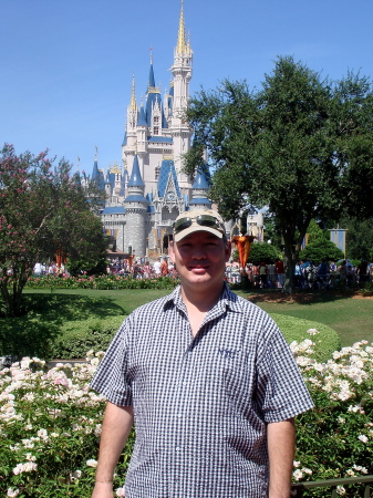 Rusty with Cinderella Castle.