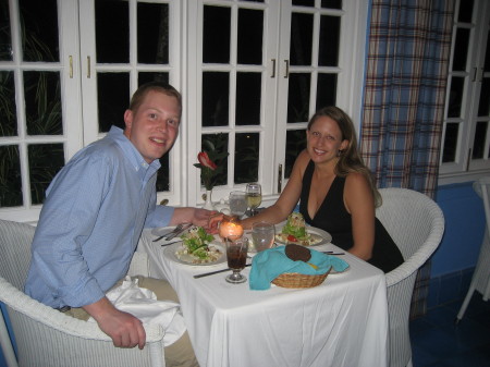 Bryan and Me in Jamaica Nov 2007 at Dinner