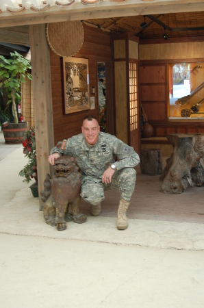 kirk and shi shi dog in Okinawa