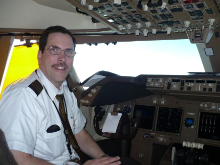 On the flight deck of the 747-400