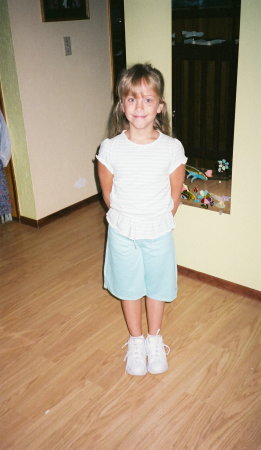 Sophia Rose Nielsen; first day of 3rd grade; 2007.