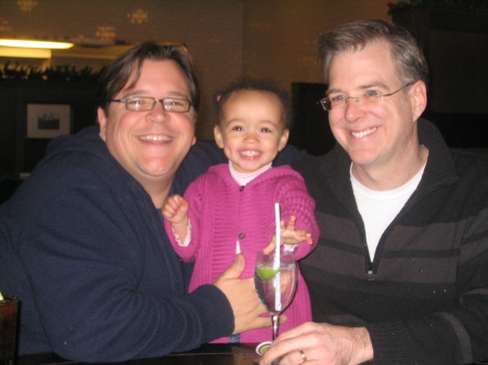 Dave with daughter Lily and husband Jason, Xmas 2006