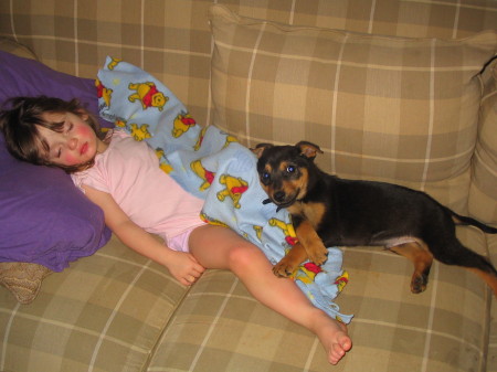 Sick girl and her dog