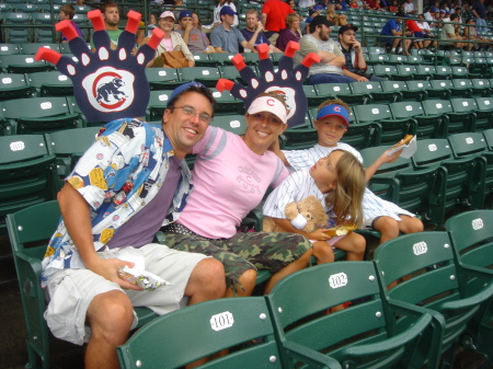 the family at a cubs game