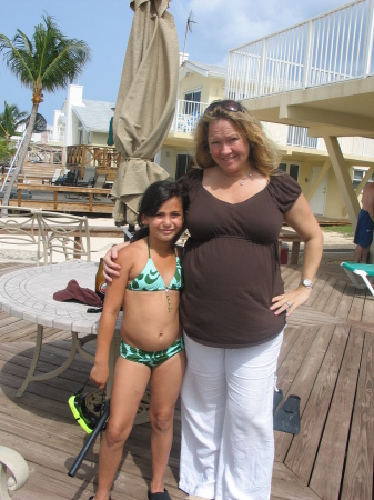 My daughter Gina and Polly (Ski) Pickering in Cayman, June 2007