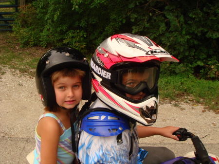 Mikey & Brooke on his 4-wheeler