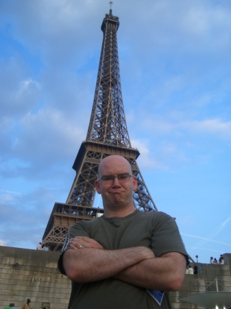 Being grumpy after the long line at Le Tour Eiffel