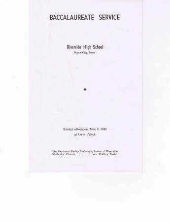 RHS BACCALAUREATE SERVICE: Class of '62