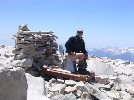 Me takin' care of business at Mt Whitney summit