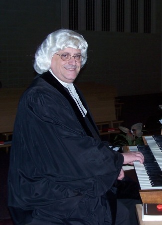 Here I am as Charles Wesley at the Organ.
