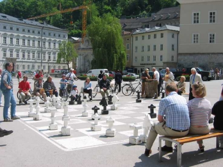 CHESS  in SALTSBURG, AUSTRIA       played outdoors !!!