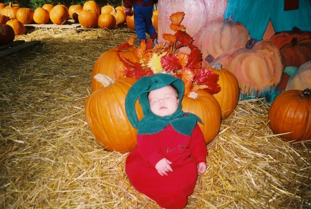 Lorenzo in the pumpkin patch