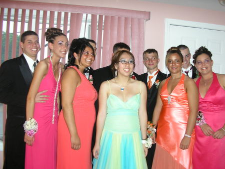 MY DAUGHTER (2ND FROM RIGHT) WITH HER FRIENDS GOING TO THE JUNIOR PROM.