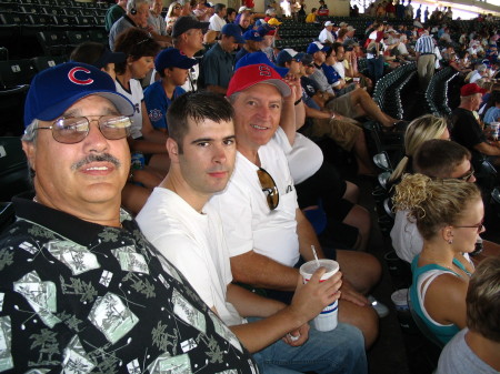 Ken with son Kevin and brother Frank at a game