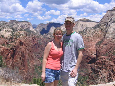 Hiking at Zion National Park in Utah..with my man