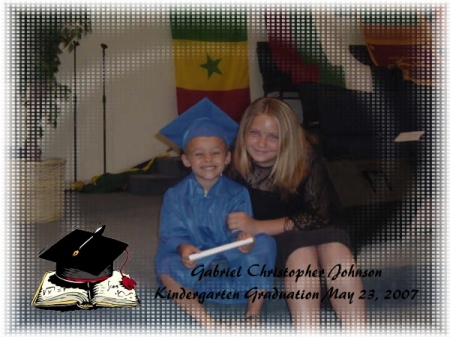 Gabi and Gabe at Gabe's Kindergarten Graduation May 2007