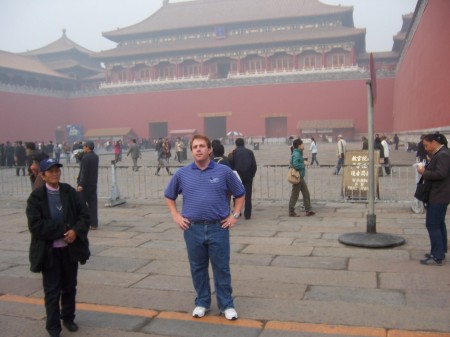 Matt in front on The Forbidden City in Beijing, China
