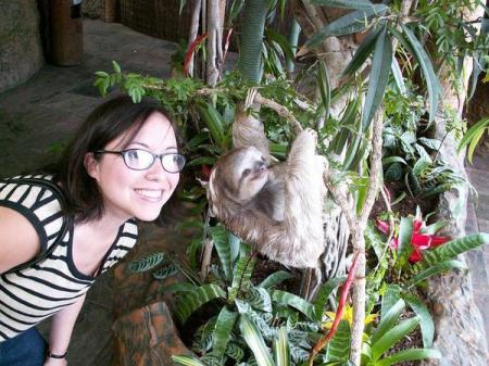 Me with my favorite sloth at the Dallas World Aquarium