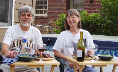 Sam and Sheila on back deck