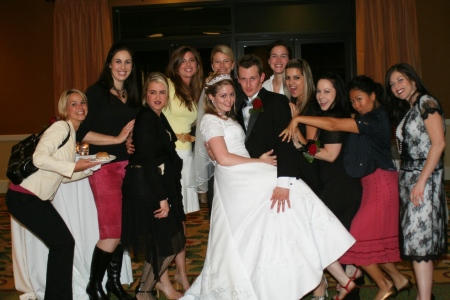 Troy & I with some of the girls at the wedding