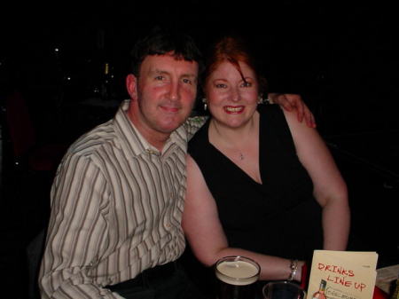 Me and my husband at Jongleurs, a comedy club