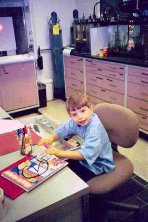 My son Weston-age 5 during "Take Your Child to Work Day"