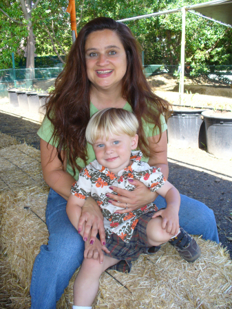 My son Timmy and I at Stawberry Farms in Irvine