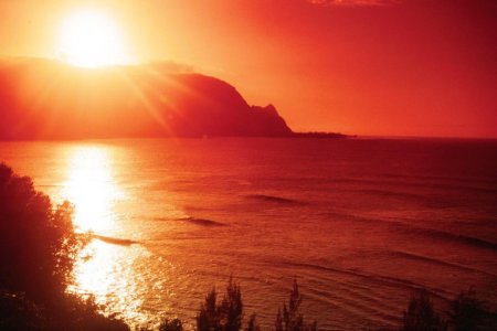 Sunset over Hanalei Bay, Kauai, HI