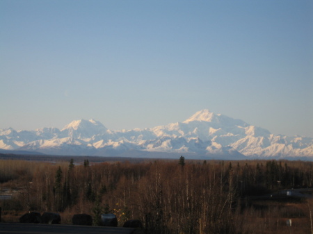 This is the view of the McKinley range seen while driving into Talkeetna.