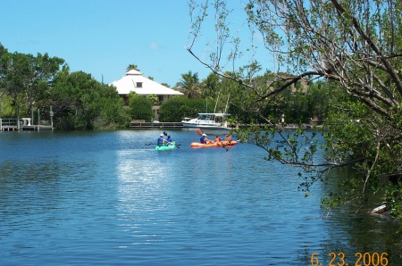 Kayaking in our cove...