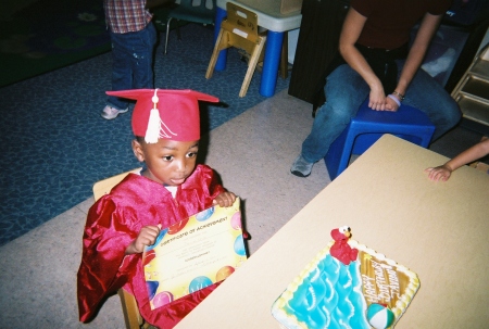 This a  photo of my son preschool graduation.