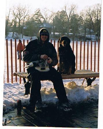 Me and Zambuca geating ready to hit the ice on Mill Pond