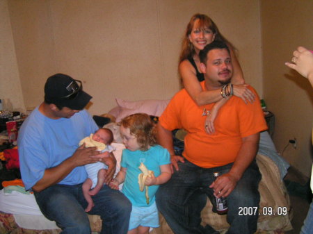 Me my mom my daughter my older brother mike and his new son