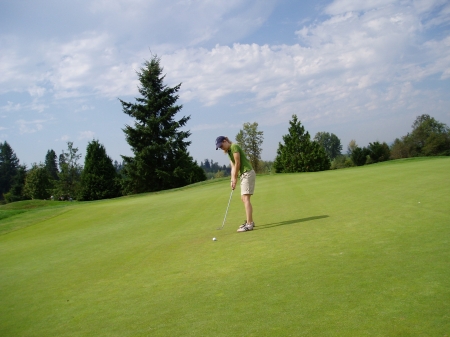 Erin golfing