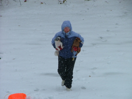 snow of 2005 with pups