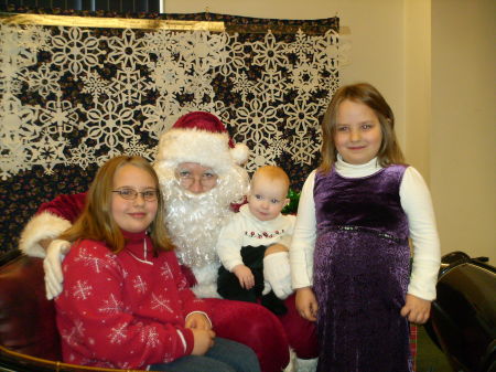 The girls meeting Santa 2007