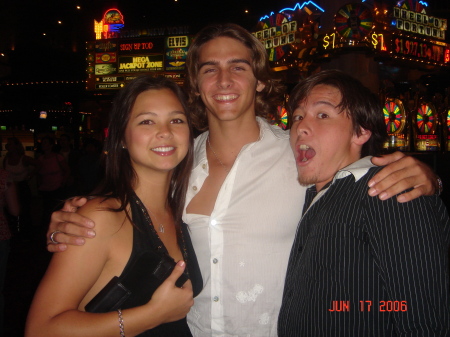 Joe, his girlfriend, and Ryan celebrating there 21st birthday in Vegas