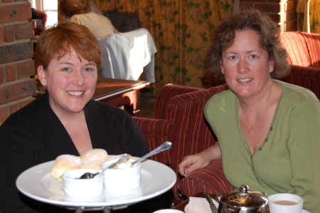 My sister Erleen and me having tea in London