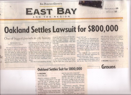 Oakland Settles Lawsuit FOr $800,000